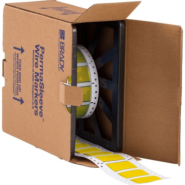 PermaSleeve Wire Marker Polyolefin 1.25 in H x 1 in W YL Roll of 500 Each